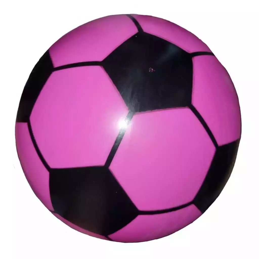 BOLA DE VINIL INFLAVEL INFANTIL ROSA COM  PRETA DE PLASTICO