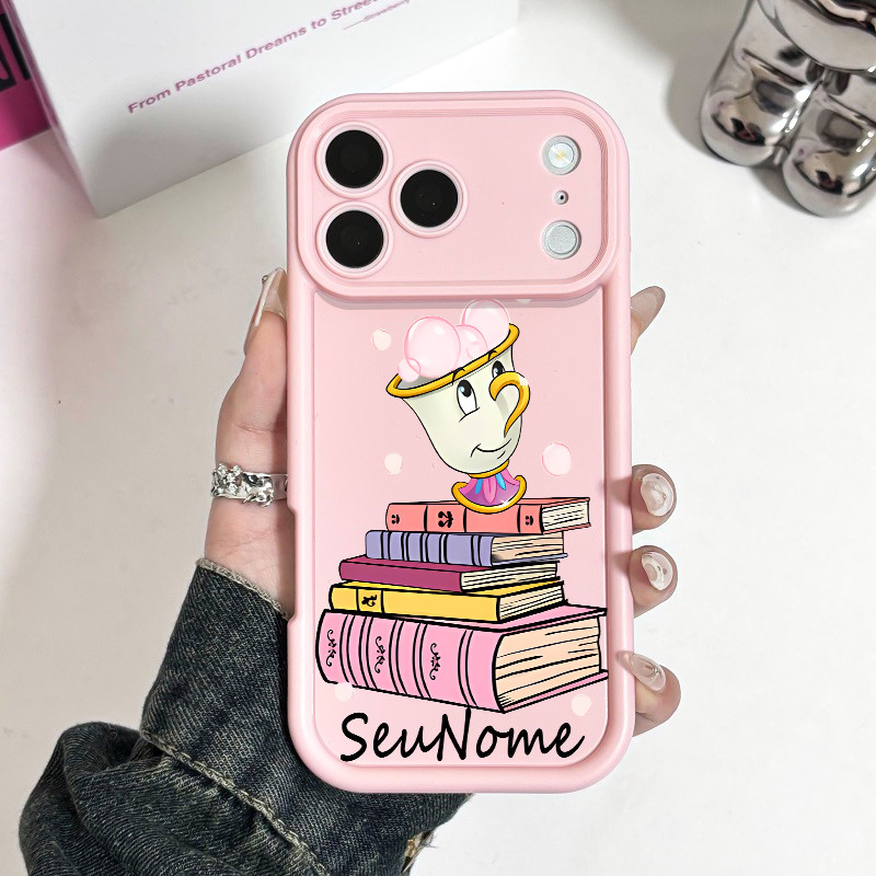 Capinha celular personalizada Chip da Bela e a Fera para iPhone 12 13 xr xs max 11 16 14 pro max 15 plus Capa silicone