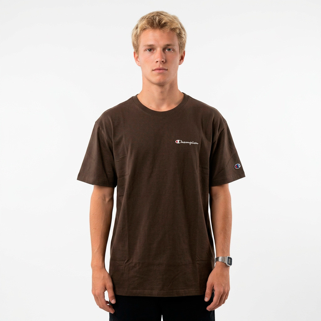 Camiseta Champion Ath Mini Script Logo Ink | Coffee