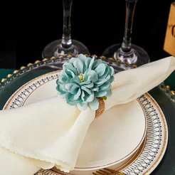 6 Peças Porta-Guardanapos De Flores Anéis De Guardanapo Florais Artificiais Decoração De Mesa Artesanal Para