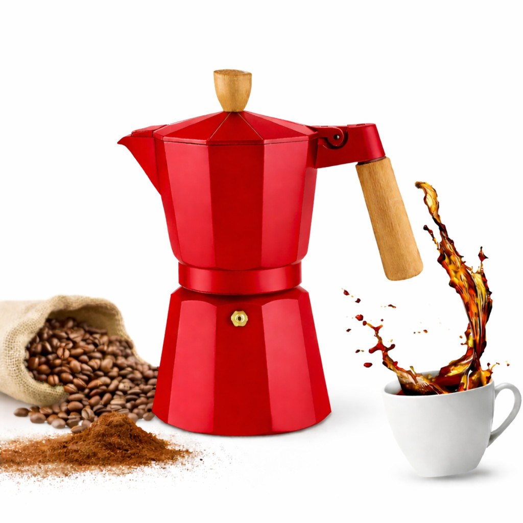 Imagem Cafeteira Italiana 6 Xícaras Para Café Expresso Alumínio Premium