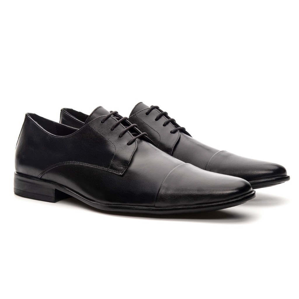 Sapato Social Masculino Couro Legítimo Franca Confortável Derby Cap Toe Premium 7117