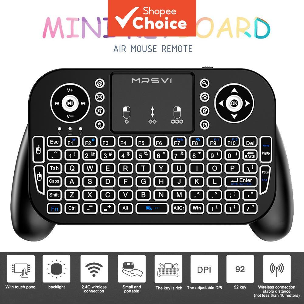  Mini Combo Sem Fio com Retroiluminação V8 Bluetooth 2.4G Controle Remoto com Touchpad para Android TV Box Laptop