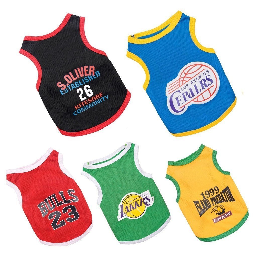 Roupa de Basquete com Colete para Cães e Gatos, Secagem Rápida, Pelúcia, Tamanhos Pequenos a Médios GEEO