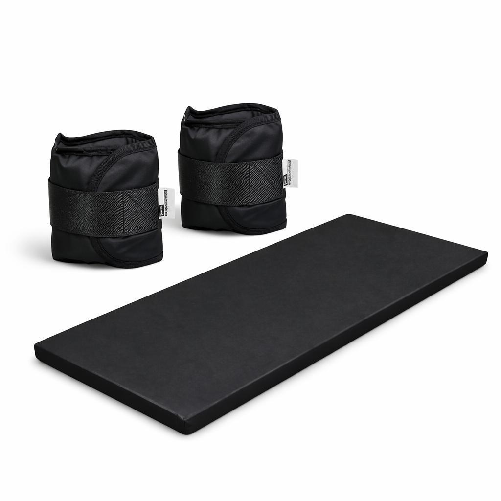 IMPERDIVEL!! Kit Fitness Caneleira de Peso par 500 gramas Ajustável + Colchonete PRETO  Academia 90x40x3cm Confortável