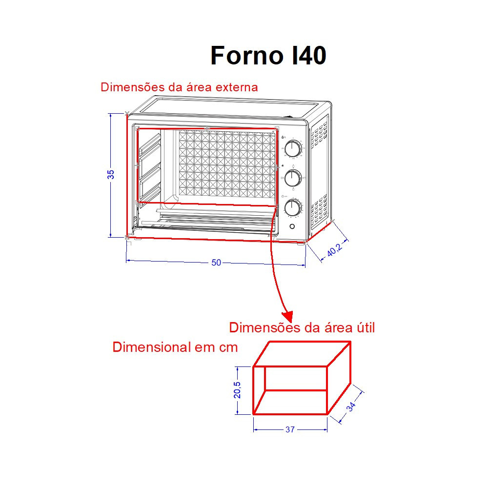Forno Elétrico de Bancada 40 Litros Fogatti Black i40 · foto 2
