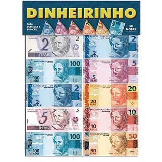 Dinheirinho 50 Notas GGB Dinheiro Infantil Brinquedo Educativo - PANAMI