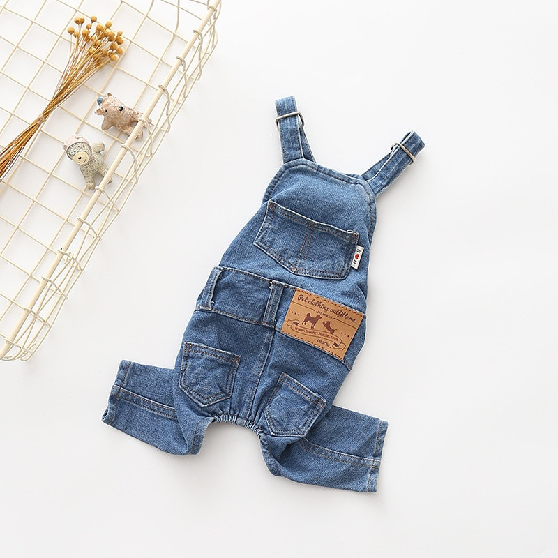 Pet Denim Jumpsuit Dog Jeans Clothes For Pug French Bulldog