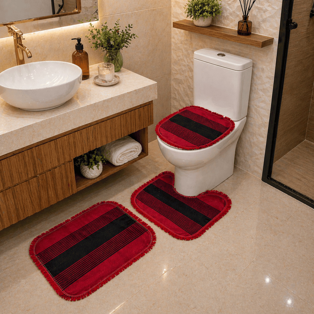 Tapete para Banheiro Kit com 3 peças
