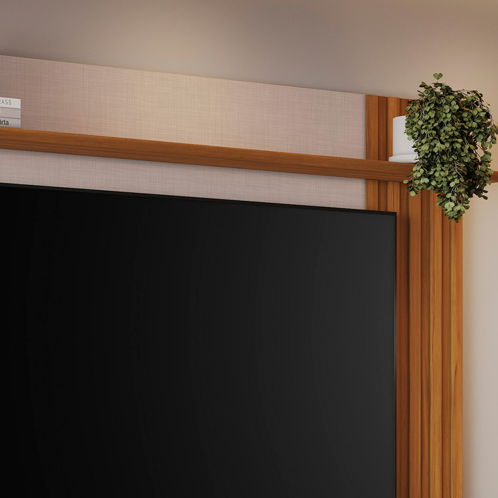 Painel Para Sala 1365 TV 65 Polegadas com 1 Porta Basculante com Prateleira Off Com Freijo - Notavel — imagem 2 de 2