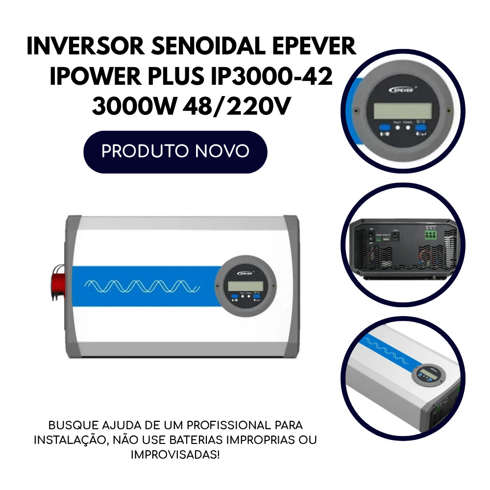 INVERSOR SENOIDAL EPEVER IPOWER PLUS IP3000-42 3000W 48/220V