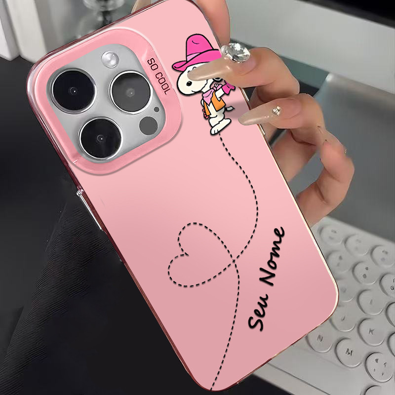 Capinha Capa personalizado Snoopy com um coração ​Para Samsung A14 A54 A32 A23 A03 A13 A04 A04E M11 A05 A05S A72 Case