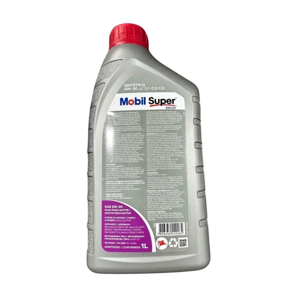 Kit 3 óleos De Motor 5w30 Sintético Mobil Dexos 2 1 Litro — imagem 2 de 2