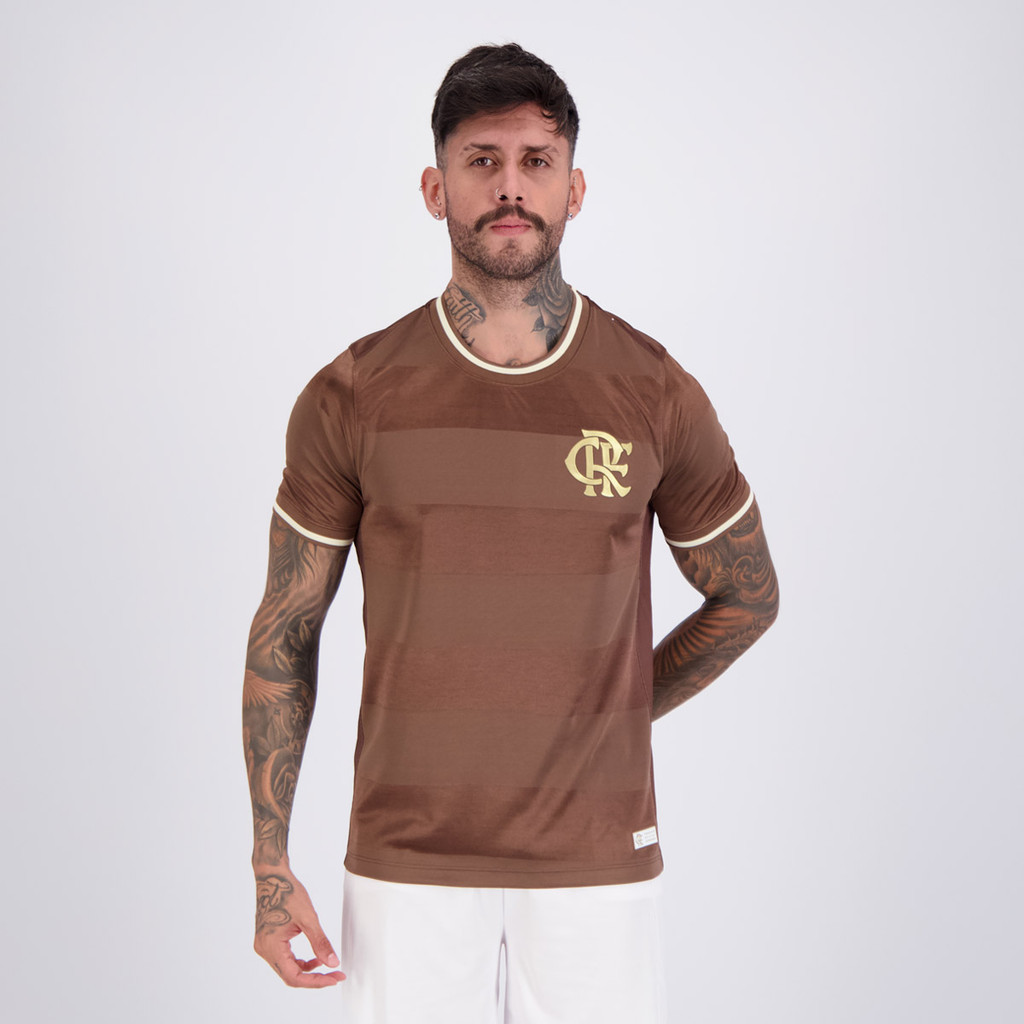 Camisa Flamengo Dry Jacquard Marrom