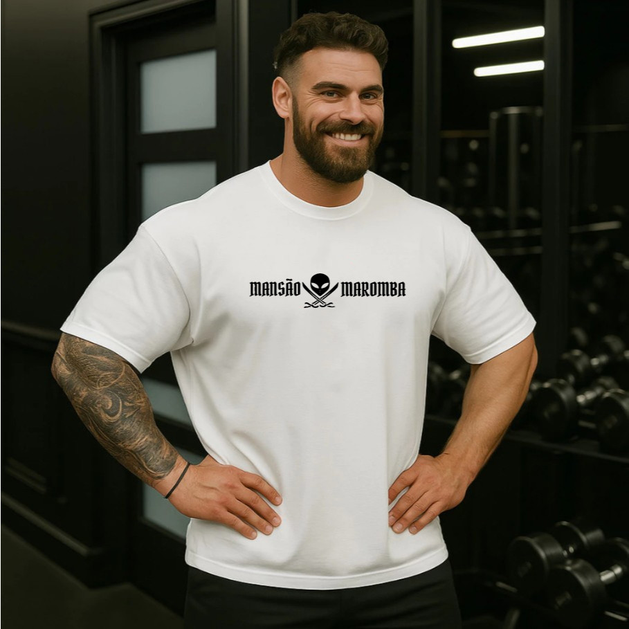 [Camiseta Premium em Algodão Puro]VU Camiseta Oversized Musculação Treino Academia Mansão Maromba 02 Bodybuilder