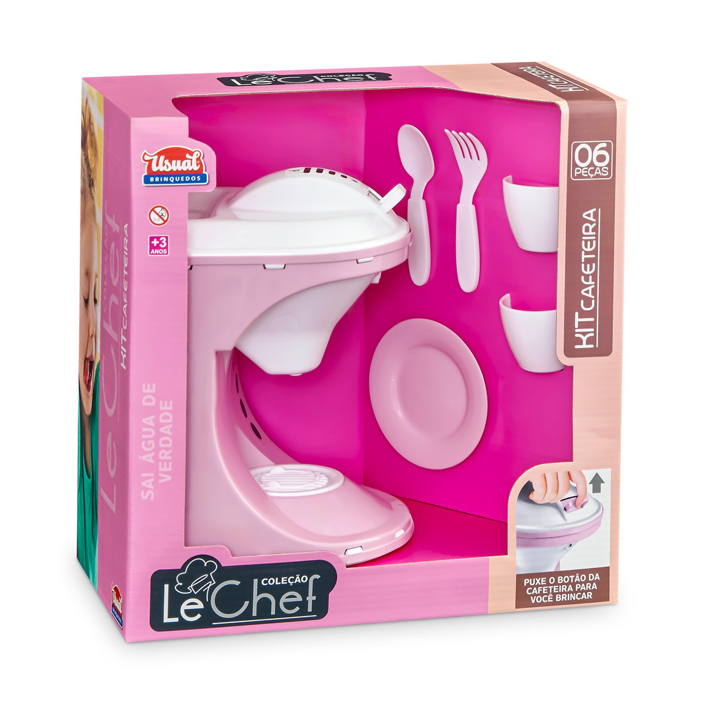 Kit Cafeteira Infantil Brinquedo Acessórios New Le Chef