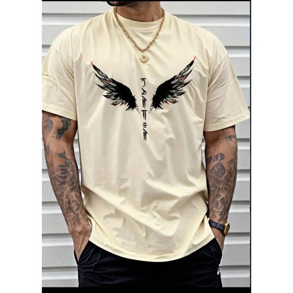 Camiseta Masculina ASAS Simples De Manga Curta Gola Redonda Estampada Lançamento