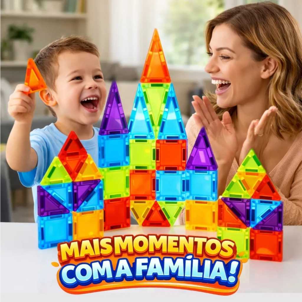 Mini Blocos 3D De Montar Brinquedo Magnético Construção Educativo Infantil 3D