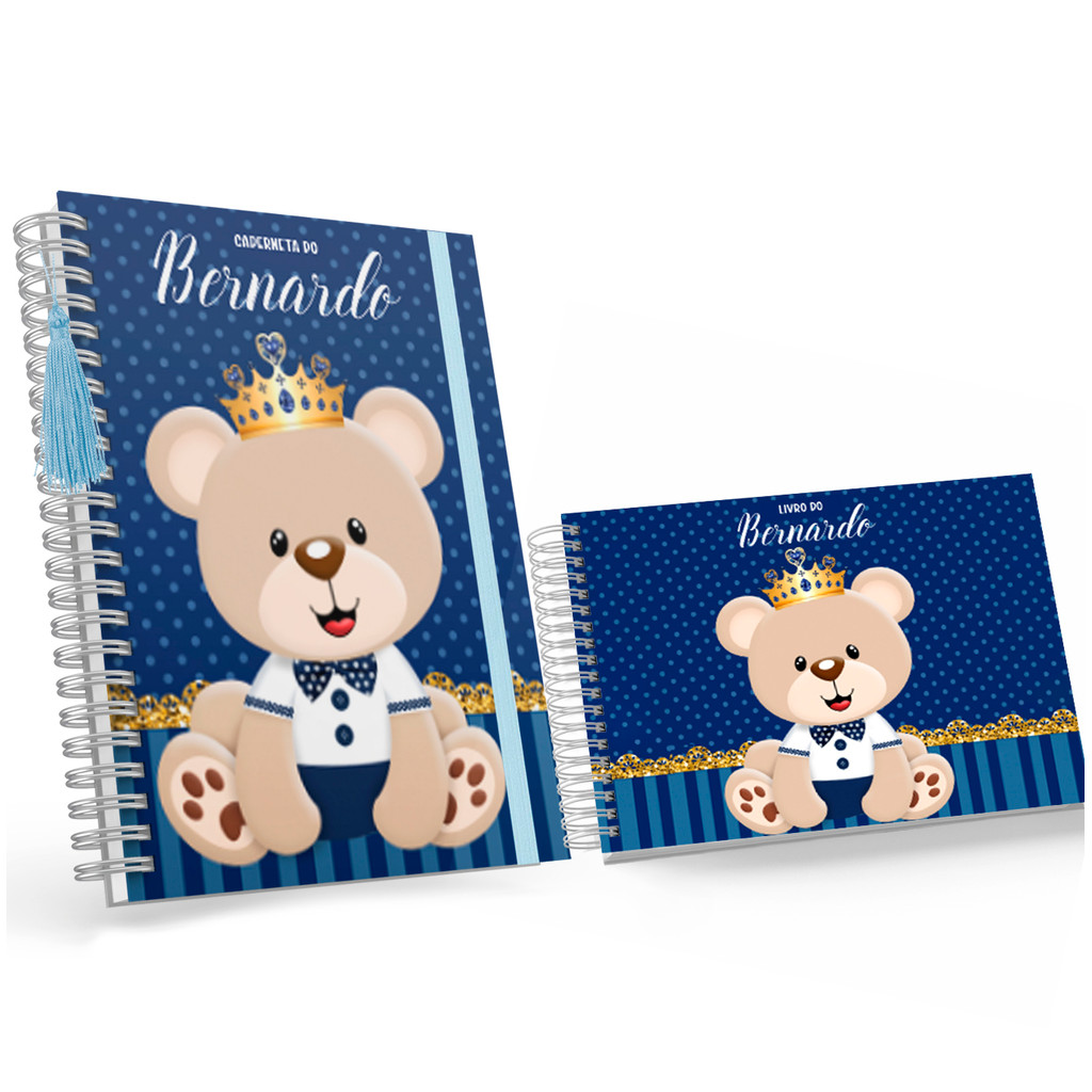 Kit Caderneta De Vacina + Livro Do Bebê Masculino Urso 05