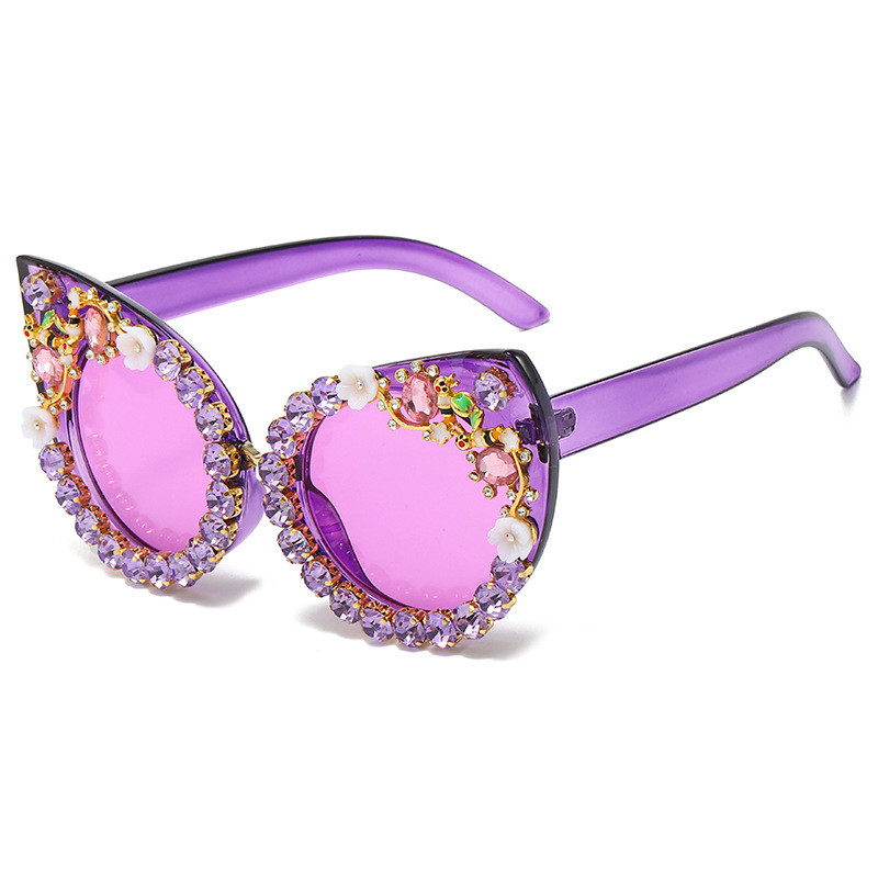 Óculos de Sol Modernos com Detalhes de Diamante, Novos Óculos de Sol Estilo Olho de Gato para Mulheres, Óculos de Sol pa