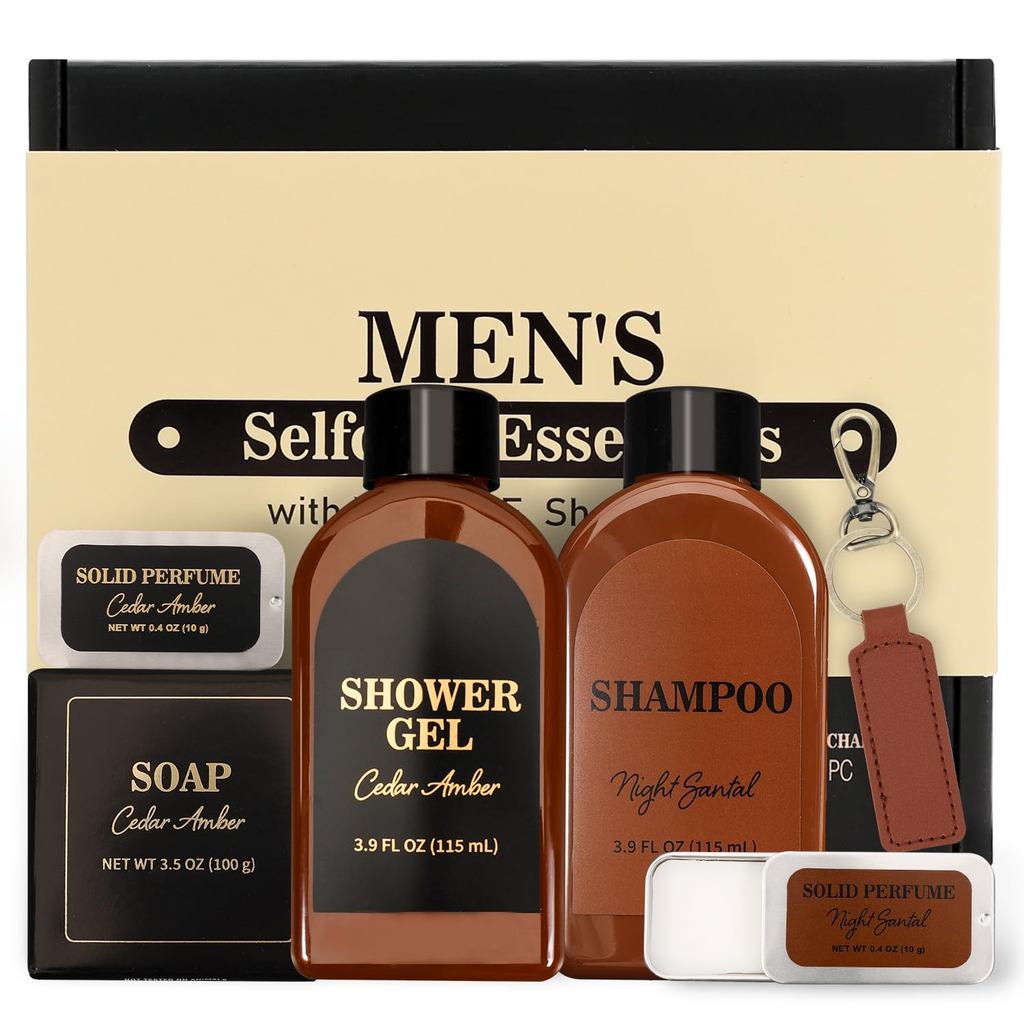 Conjunto de Presentes para Cuidados Pessoais Masculinos, Cestas de Presentes para Banho e Spa Masculinas, Conjunto de Ba