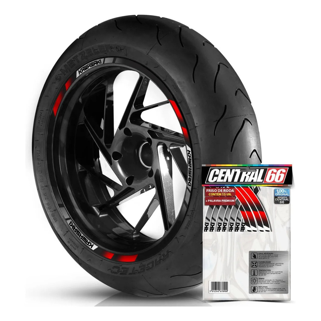Adesivo Vermelho Kawasaki Kx 250 Moto Cross Aro Premium