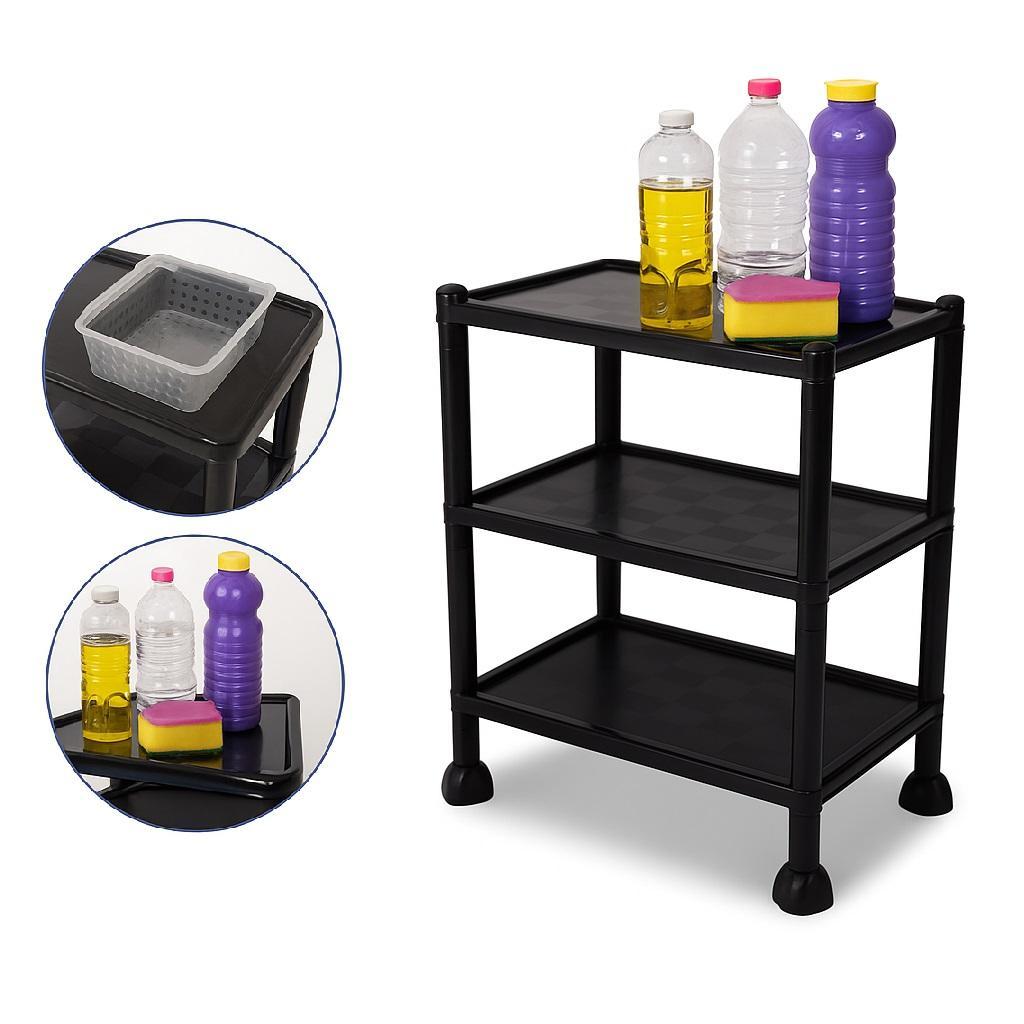 ORGANIZADOR MODULAR ESTANTE 3 PRATELEIRAS MULTIUSO COZINHA LAVANDERIA BANHEIRO RACK PORTA OBJETOS BRINQUEDOS