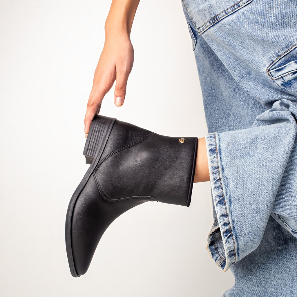 Bota Infantil Menina Kidy Montaria Coturno Preto Cano Alto Casual Confortável Leve Anatômica