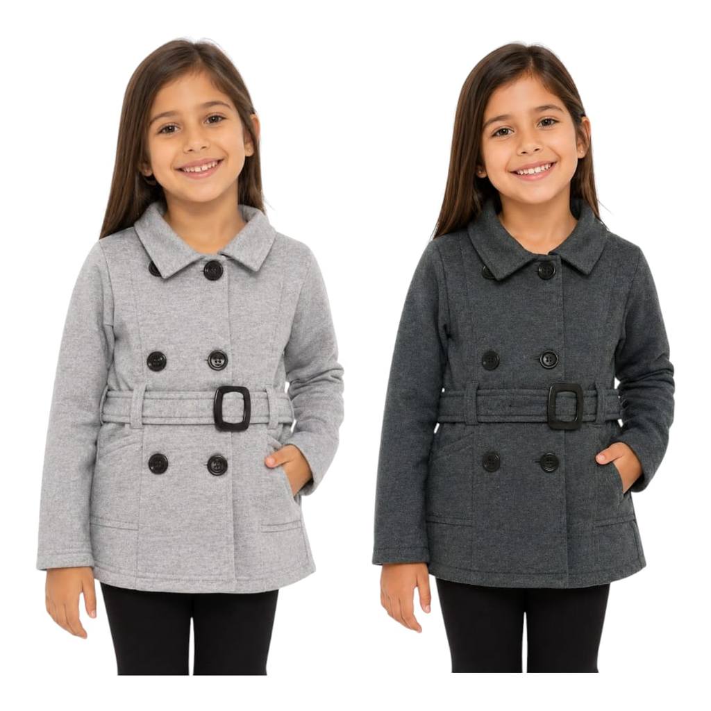 Sobretudo Infantil Moletom Flanelado Menina Inverno Casaco