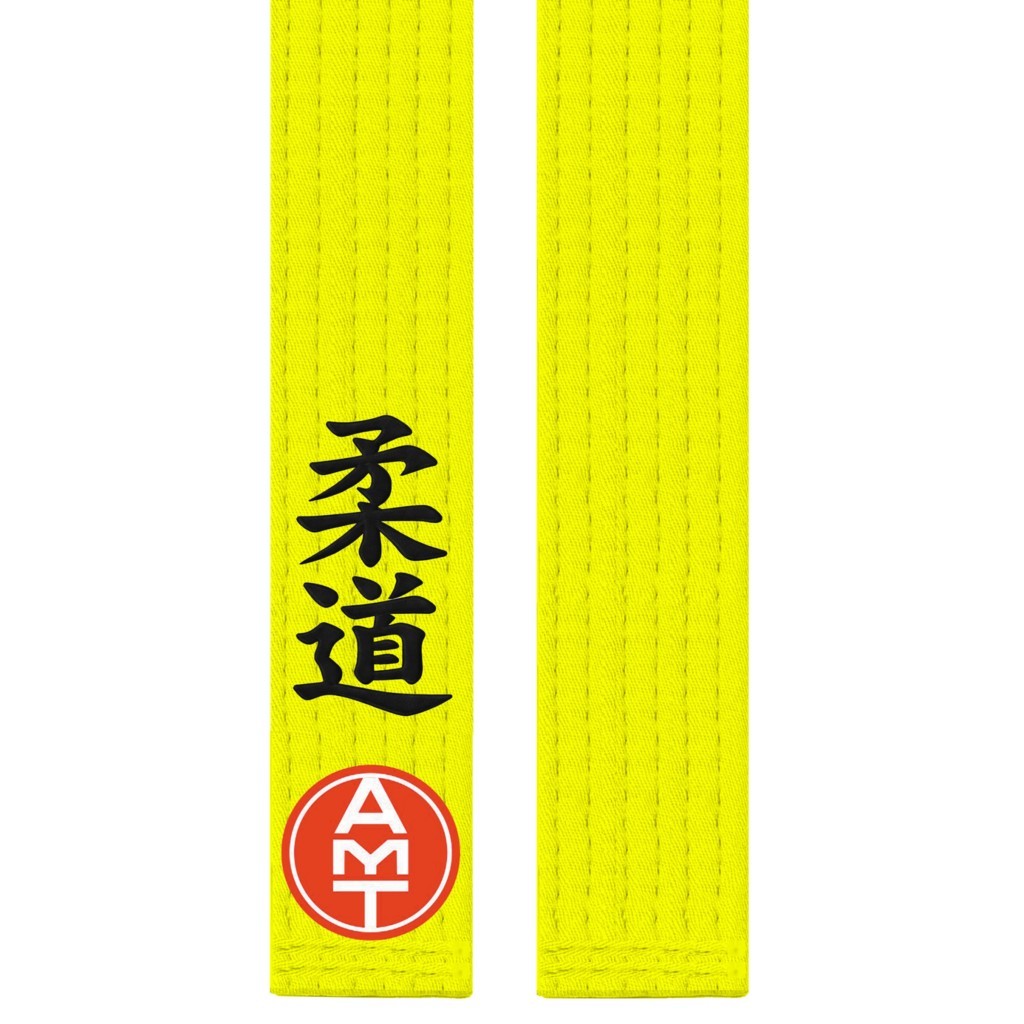 FAIXA DE JUDÔ AMARELA LINHA PREMIUM BORDADO KANJI