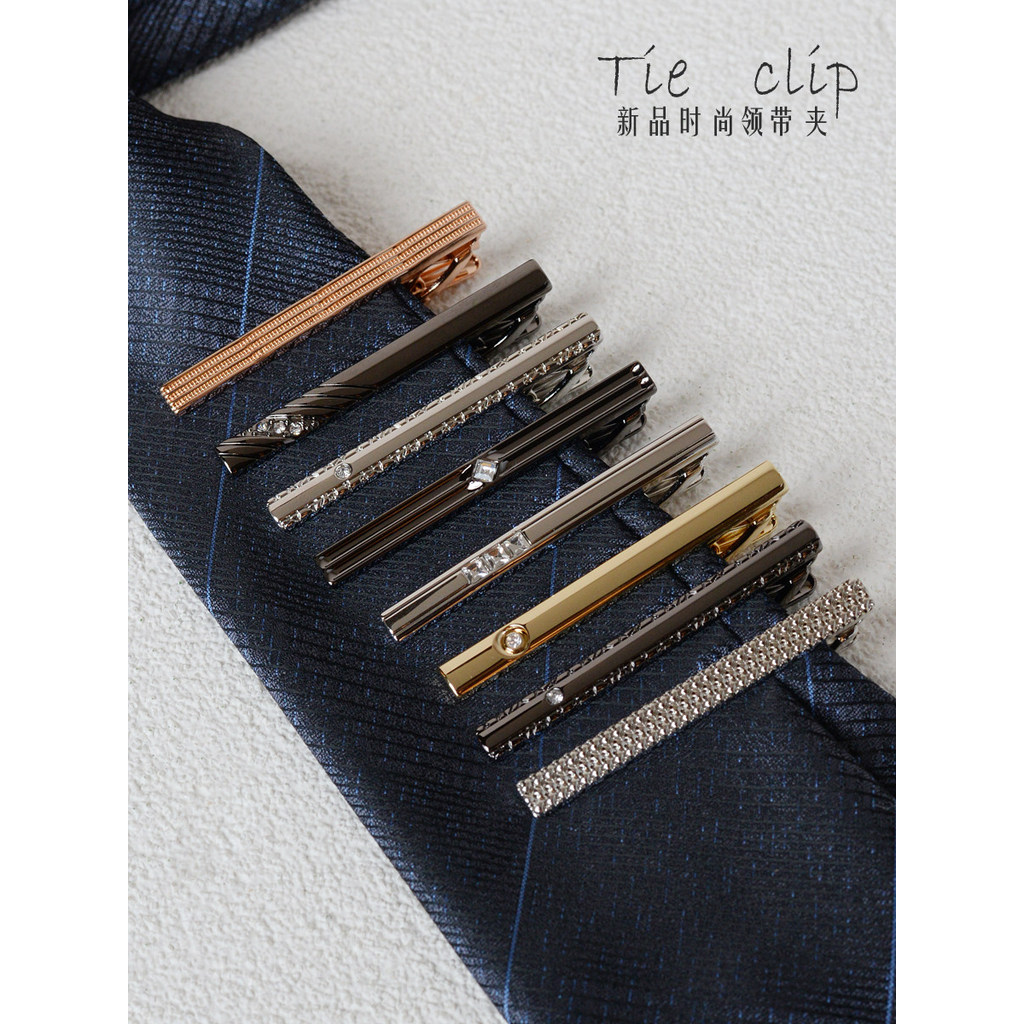 Clipe de gravata simples negócios prata ouro moda masculina profissional Formal Wear acessórios de gravata preto pino cl