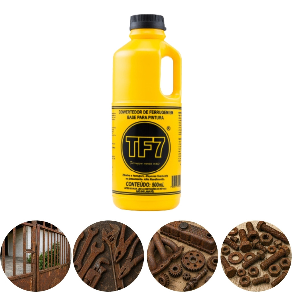 TF7 Fundo Convertedor Eliminador Ferrugem Base Pintura 500ml TF7