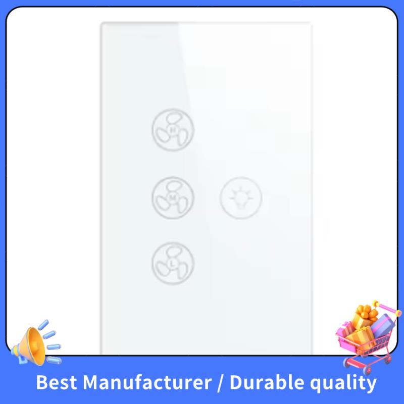 Tuya Inteligente Wifi Interruptor Ventilador Luz Teto De Com Velocidade Ajustável Para Casa Controle Voz Branco