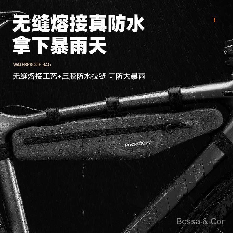 Equipamento de ciclismo Gaborock, bolsa triangular frontal para bicicleta de estrada e mountain bike, bolsa impermeável