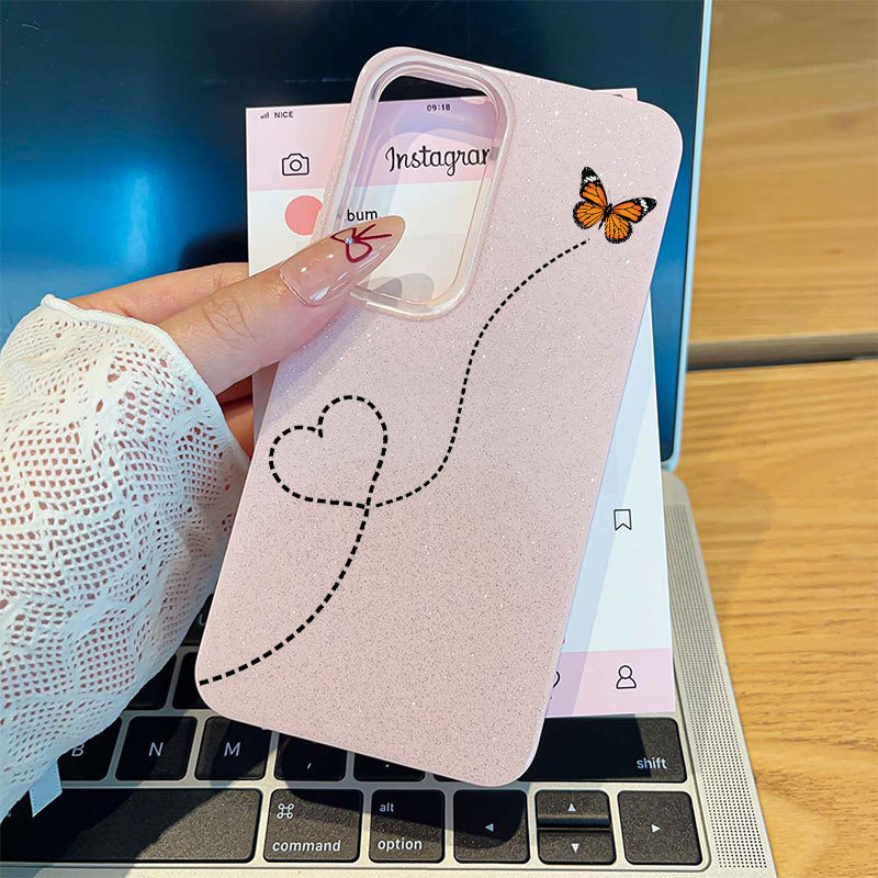 Borboleta Linear Capa Capinha Para Samsung Galaxy A55 A56 S25 S26 A03 A05 A15 A16 A17 A32 A34 A36 A56 S20 S23 S24