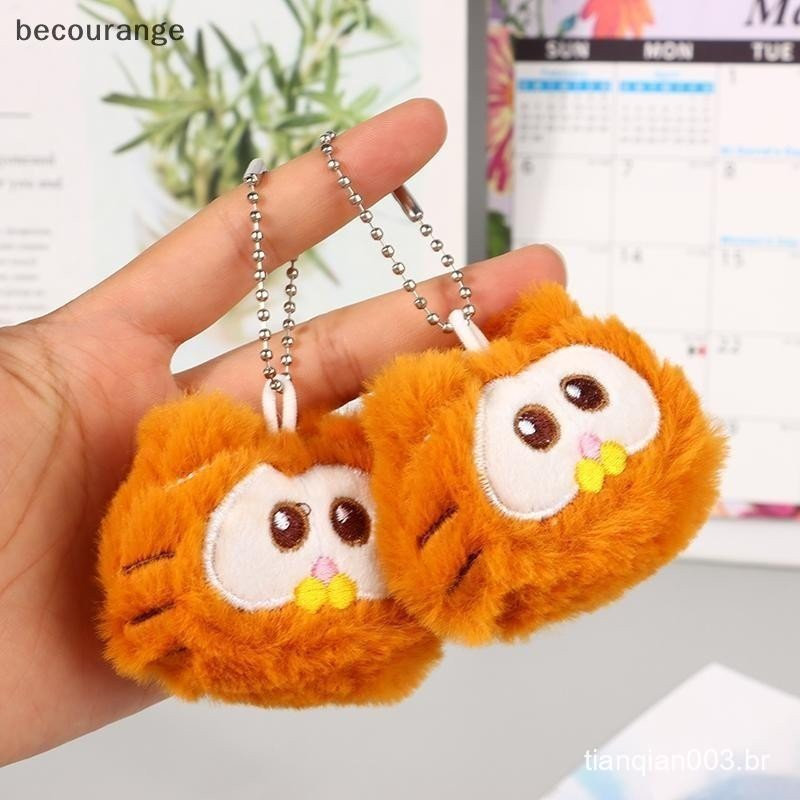 [becourange] Cartoon Garfield Boneca De Pelúcia Brinquedo Estridente Linda Chaveiro Bolsa Escolar Pingente Porta-Chaves