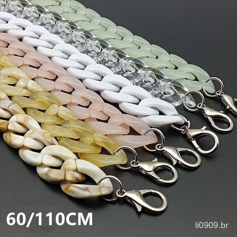 Feminina Bolsa Cadeia Acrílica Corrente De Resina Substituível DIY Correias De Mochila Vintage Acessórios para sacos