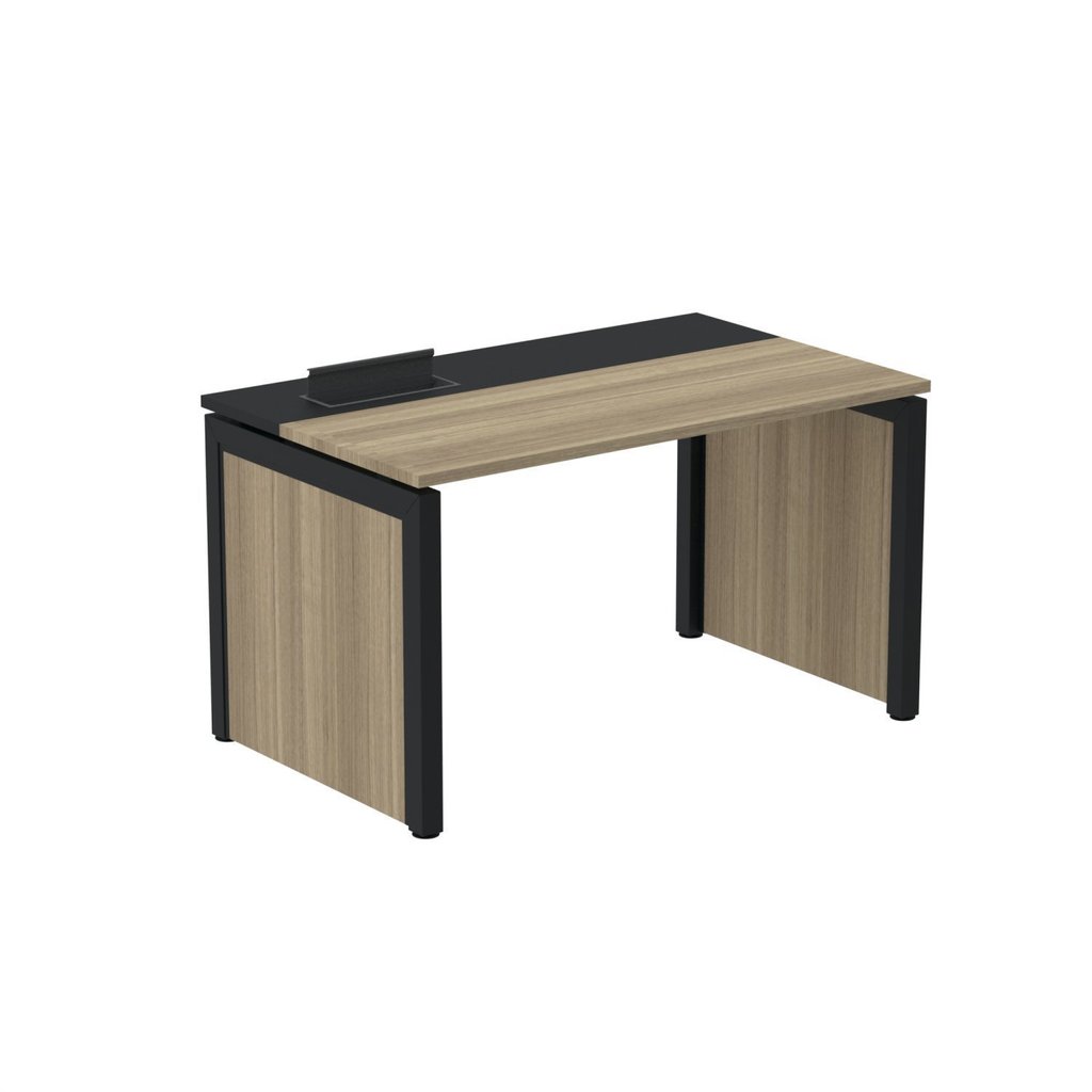 Escrivaninha Mesa Escritório Pscpp150 150cm Industrial Noce Naturalle E Preto Noce Naturalle/Preto
