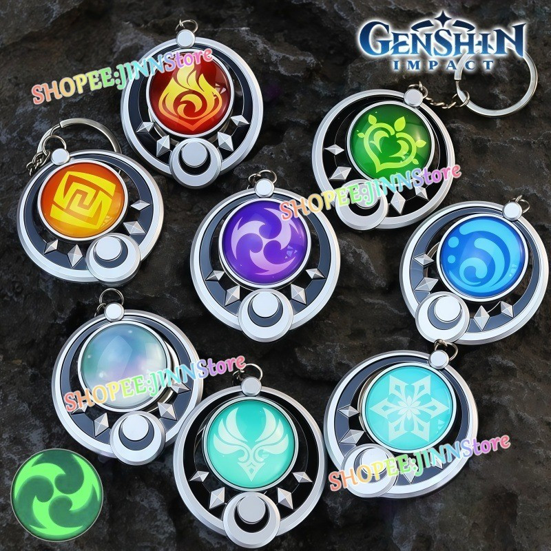 Chaveiro JINN-NOD-KRAI VISION Genshin Impact Roda Lunar Acessório Luminoso Presente de Aniversário