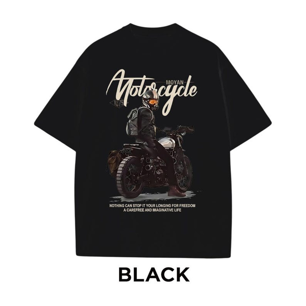 Camiseta Masculina Feminina Estampa Moto "Nothing Can Stop It" Rider T-shirt Unissex Motociclista Aesthetic
