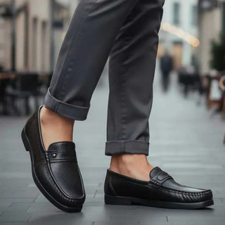 Mocassim Masculino Couro Dockside Sola Borracha Social Dia dos Pais