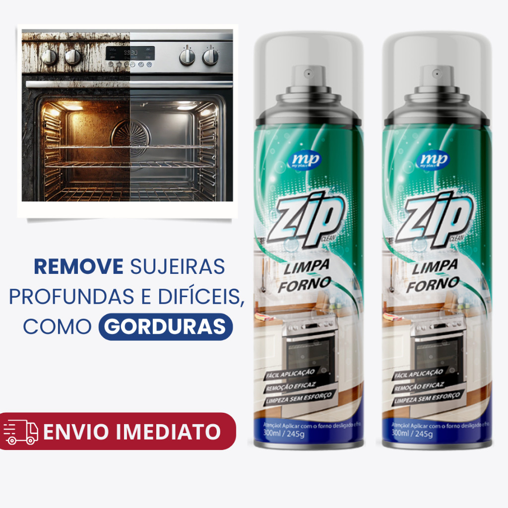 Espuma Limpa Forno Zip Clean 300ml Fogão Panela Removedor Gordura Pesada