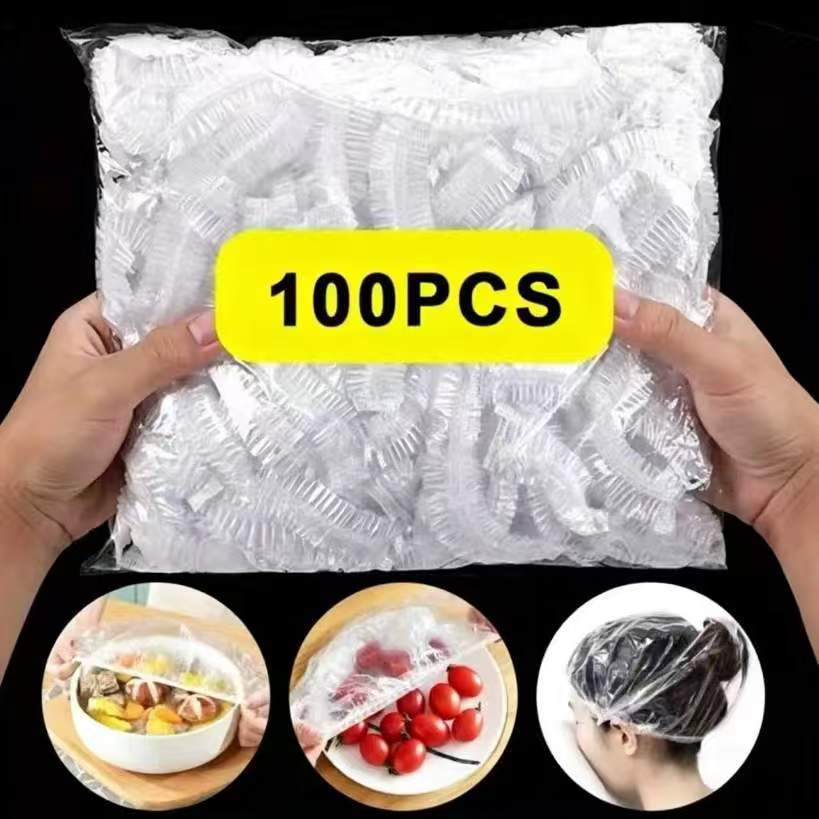 Tampas Descartáveis 100 Unidades Plástico Resistente Para Alimentos Prático Culinária Cozinha