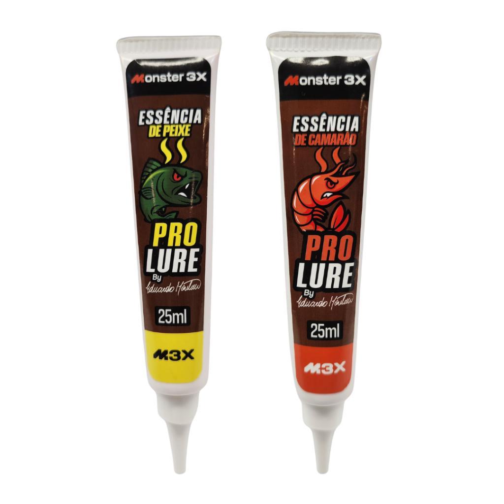 Kit 2 Essencia Atrativo Para Pesca Isca Artificial - Camarão e Lula Monster 3x