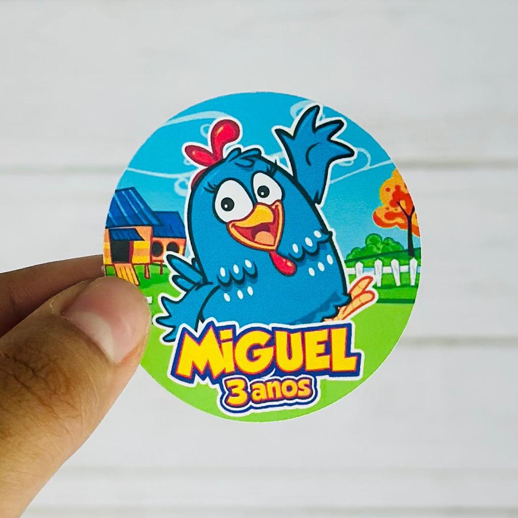 Adesivos Galinha Pintadinha Personalizados Com Nome 5x5 cm Lembrancinha Aniversário Infantil Decoração Mimos