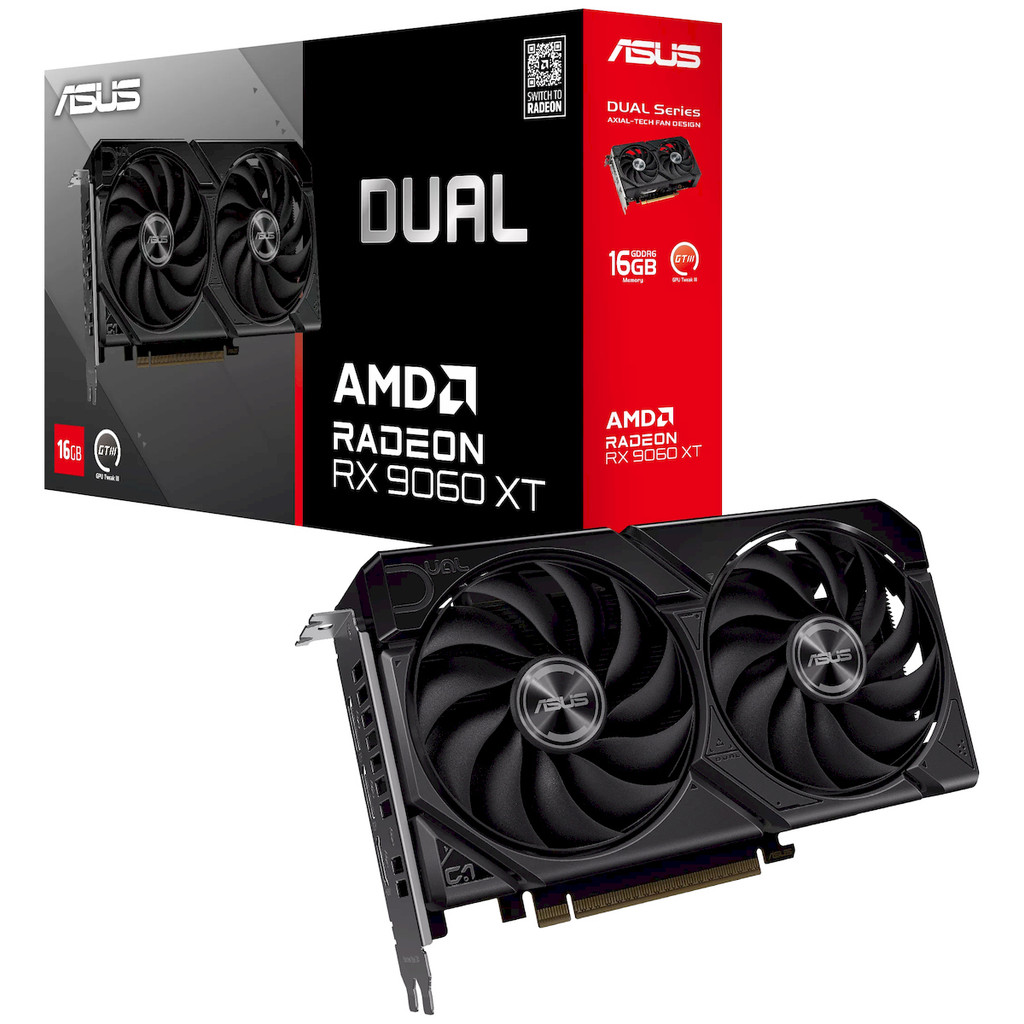 Placa de Vídeo ASUS DUAL RX 9060 XT, 16GB, GDDR6, 128-bit, DUAL-RX9060XT-16G