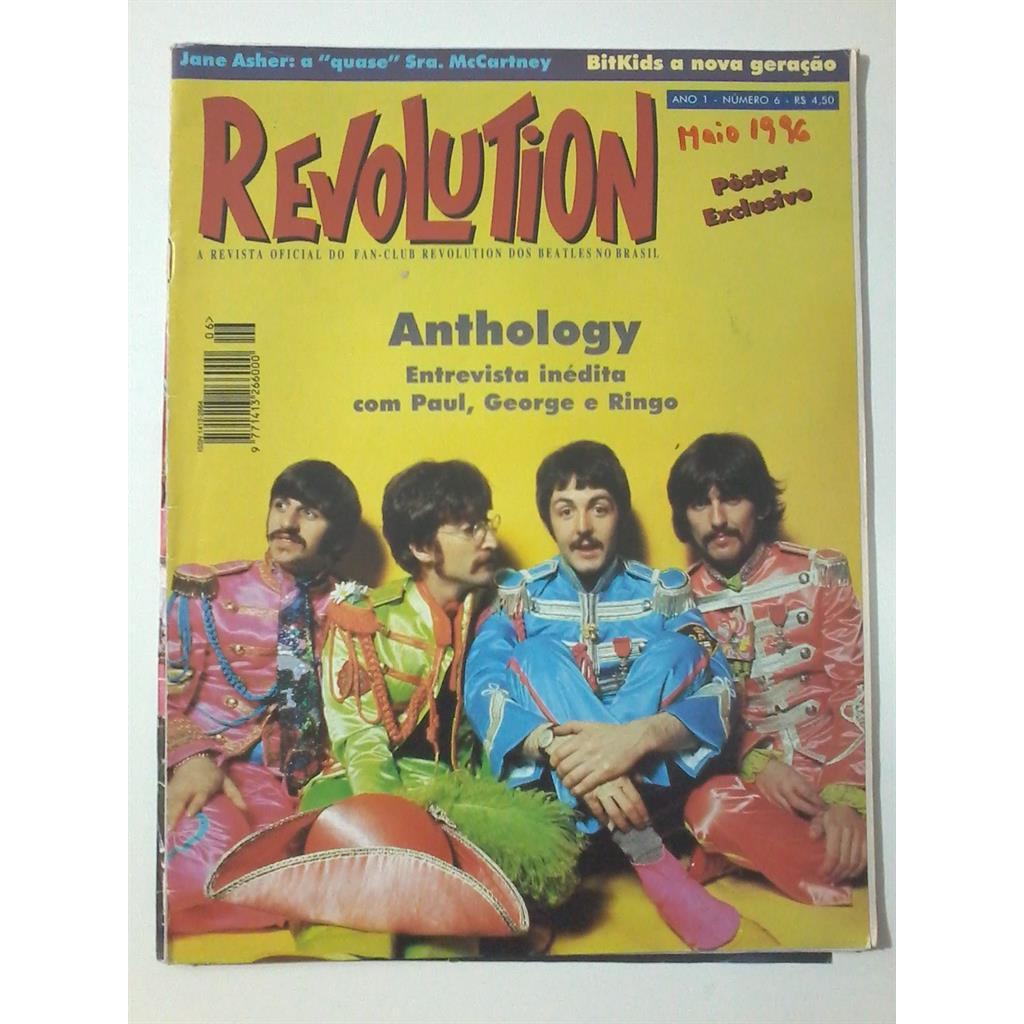 Revista Revolution nº 06 Anthology The Beatles - 1996 com poster autor The Beatles