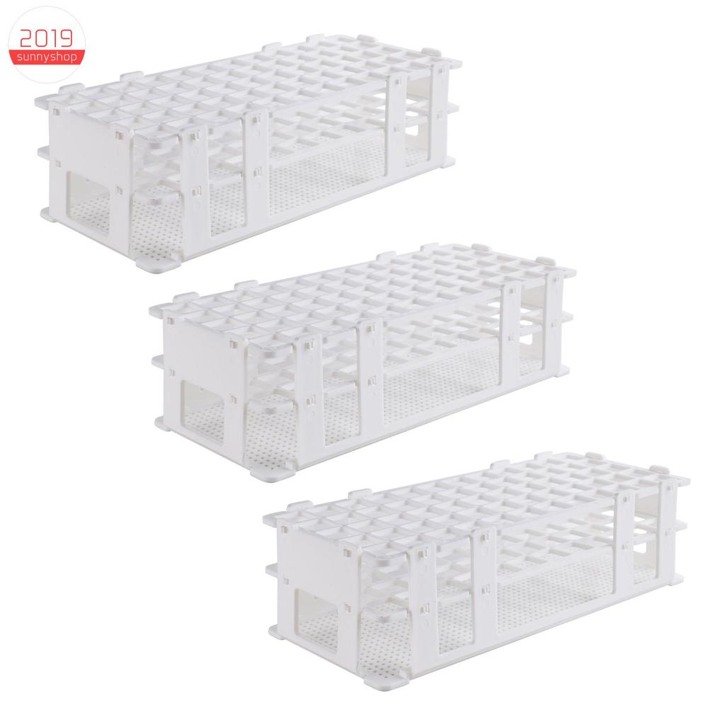 [Bestseller S] 3 Suportes De Tubo De Ensaio De Plástico , 60 Furos , Para Tubos 16 mm , Branco , Suporte De Rack Laborat
