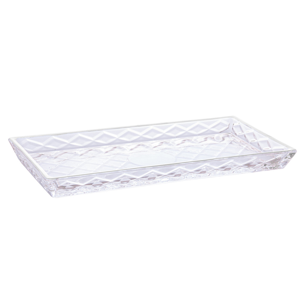 Travessa de Vidro Cristal para Servir Deli Diamond 28,5x14,5cm - Lyor