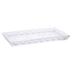 Travessa de Vidro Cristal para Servir Deli Diamond 28,5x14,5cm / Leaf 32x12,5 - Lyor